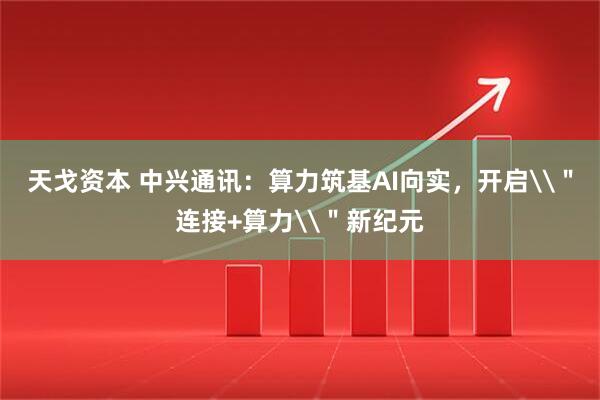天戈资本 中兴通讯：算力筑基AI向实，开启\＂连接+算力\＂新纪元