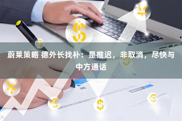 蔚莱策略 德外长找补：是推迟，非取消，尽快与中方通话